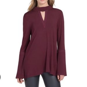 Lysse Ainsley Embroidered Bell Sleeves Top Tunic Sz. L